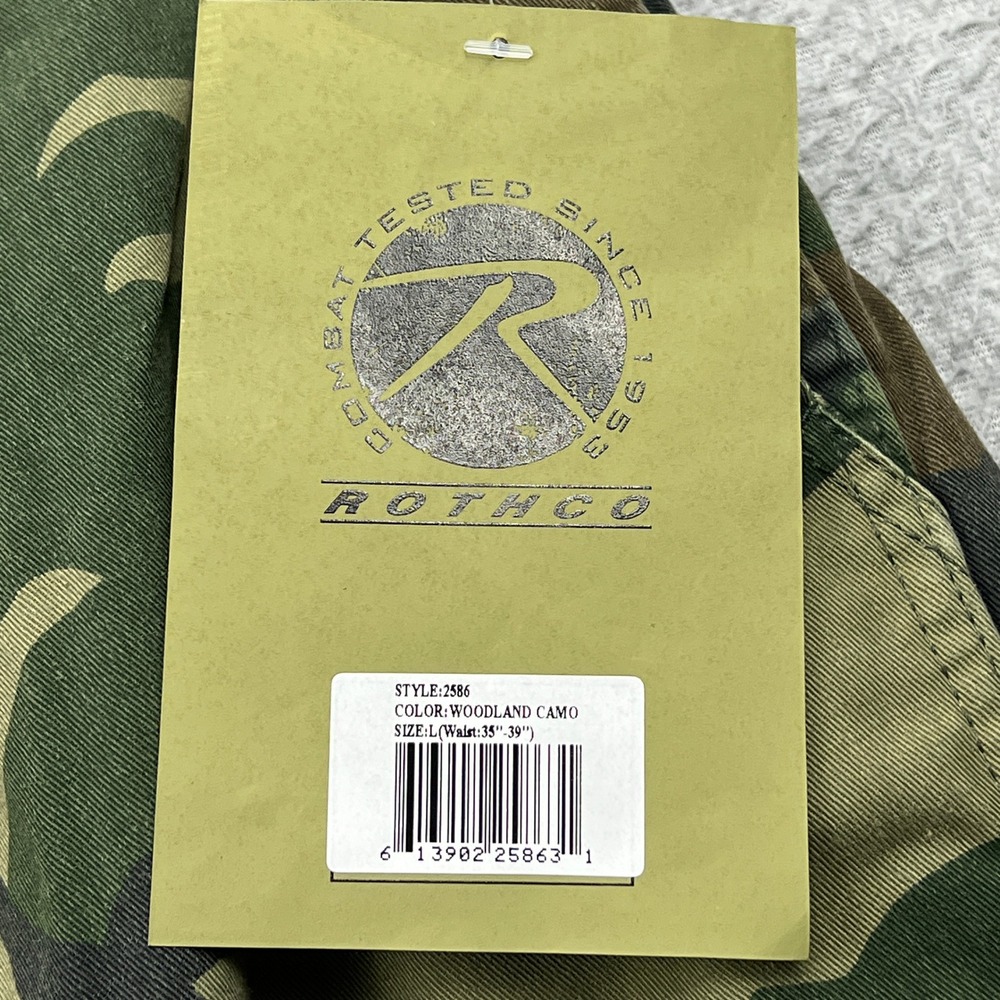 NEW Rothco Paratrooper Cargo Pants Mens Large Regular Woodland Camo BDU Tactical - Picture 3 of 11